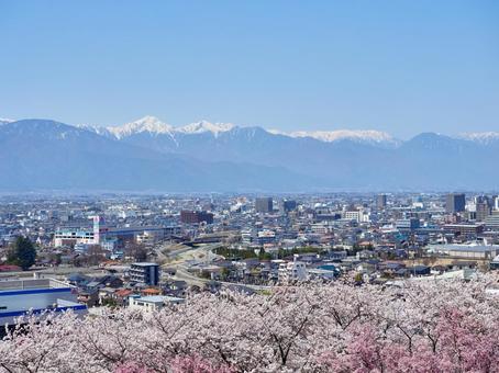 松本市の春の風景