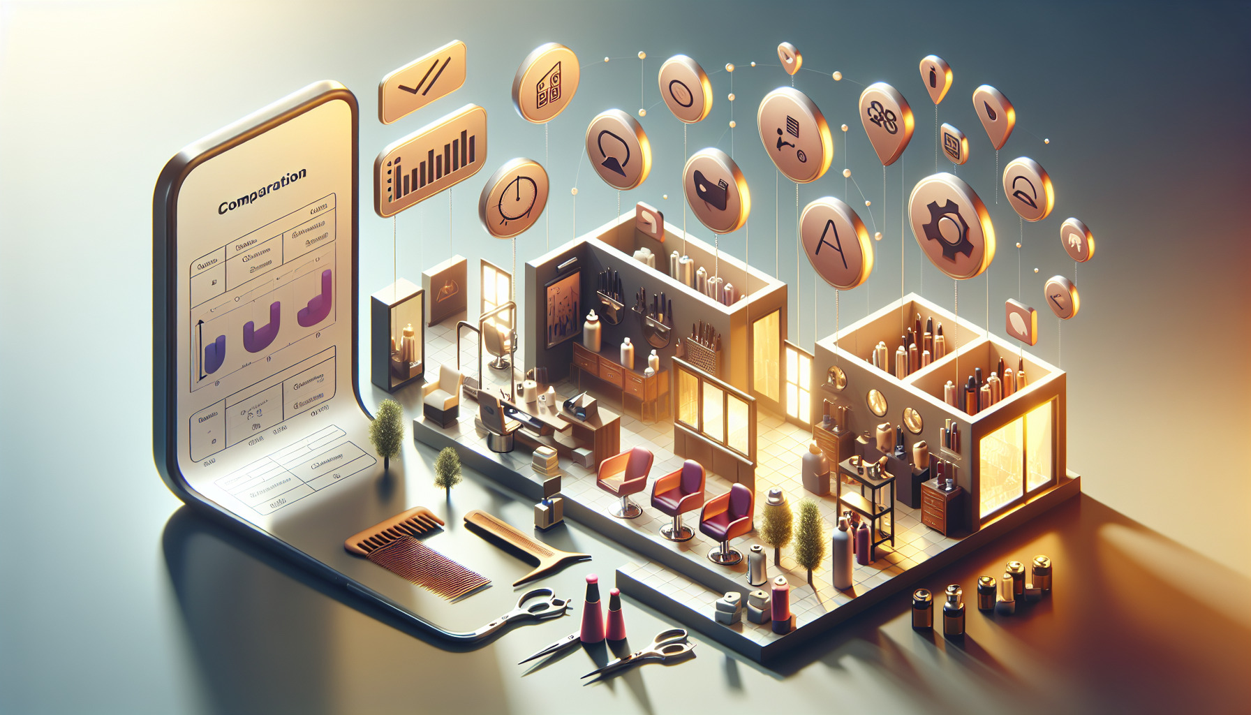 主要美容室集客アプリの比較ポイントのイメージ画像